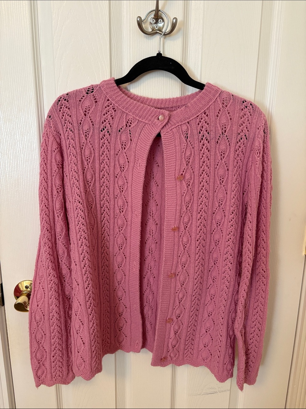 Vintage Pink Lace Knit Cardigan